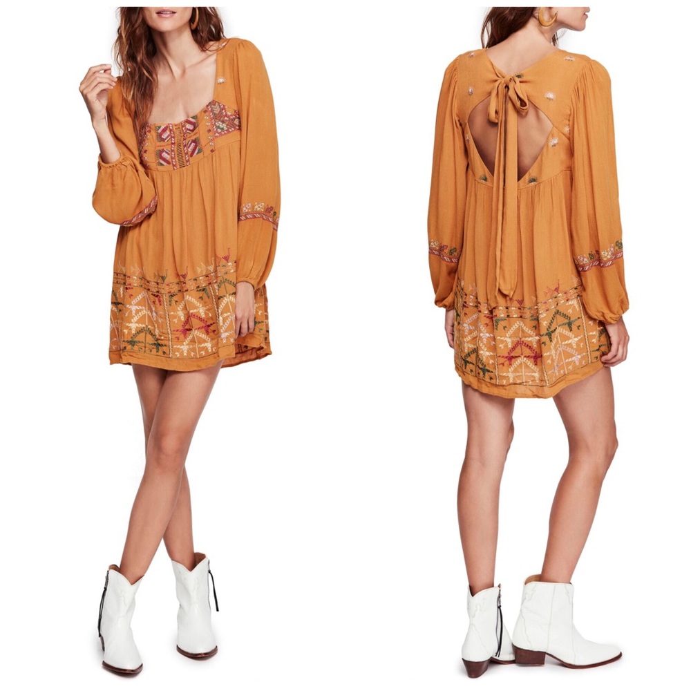 Free People Rhiannon Embroidered Babydoll Dress
